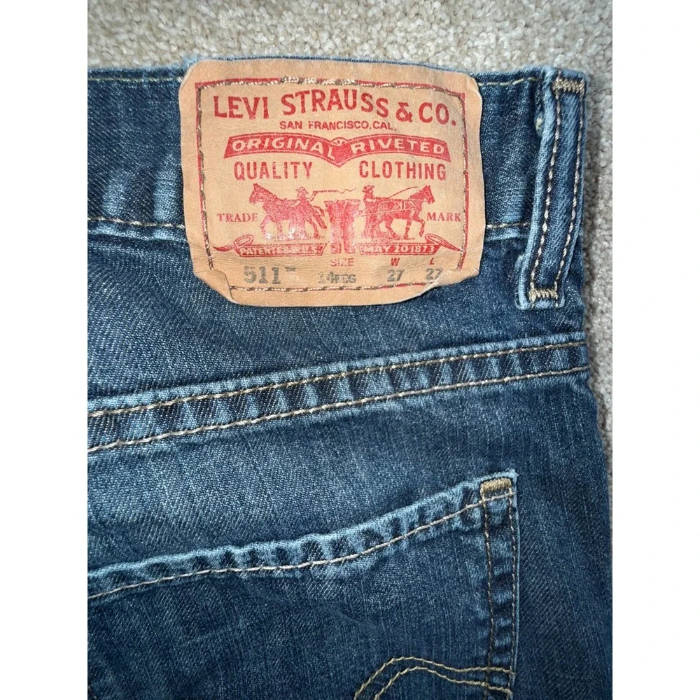 Levi's 511 Jeans Womens 14 27x27 Blue Denim Cotton All Day Comfort Skinny Leg - Picture 8 of 9